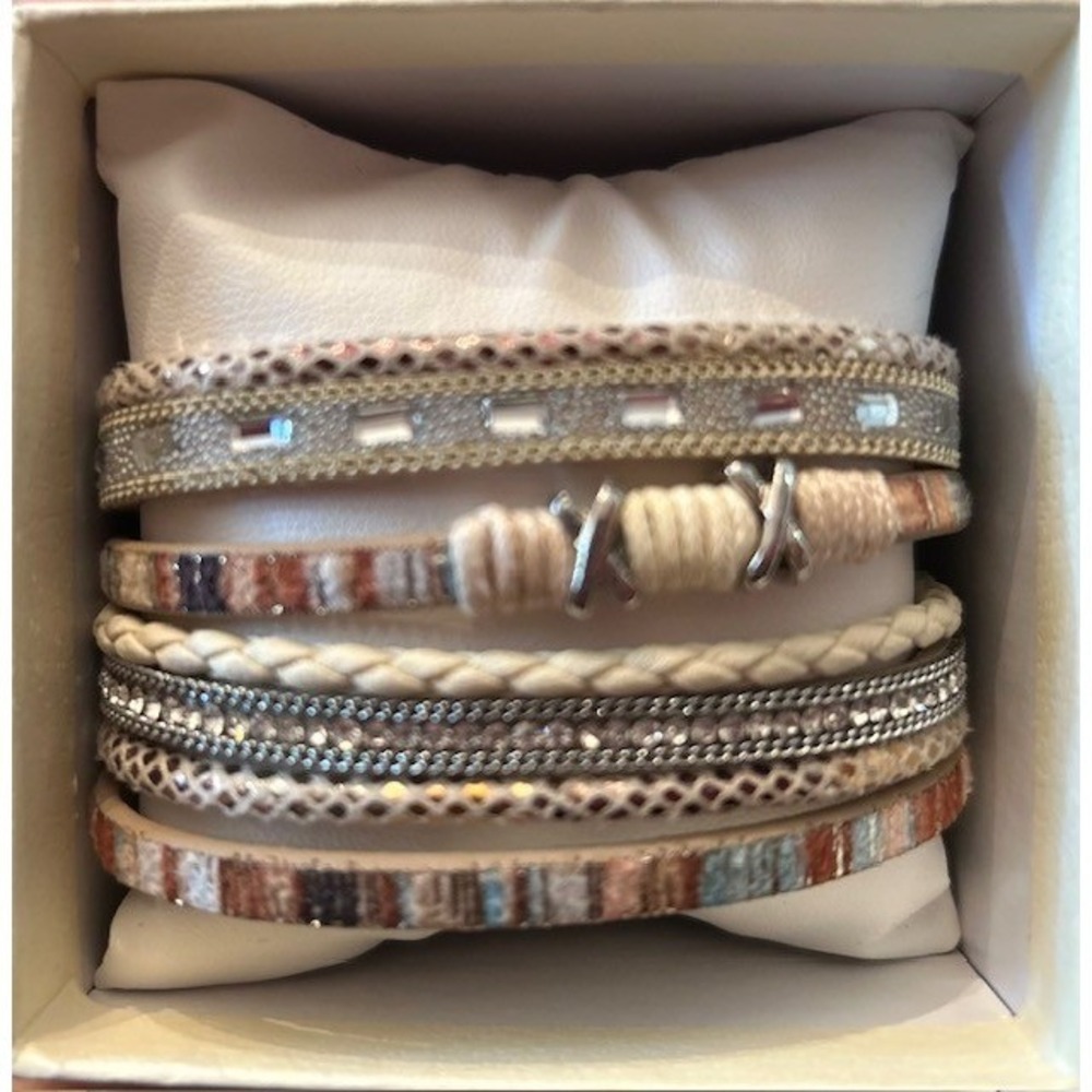 Boho Bracelet Set Stackable Rhinestone Beaded‎ Wrap Bracelet Women's Jewelry New - Picture 4 of 7